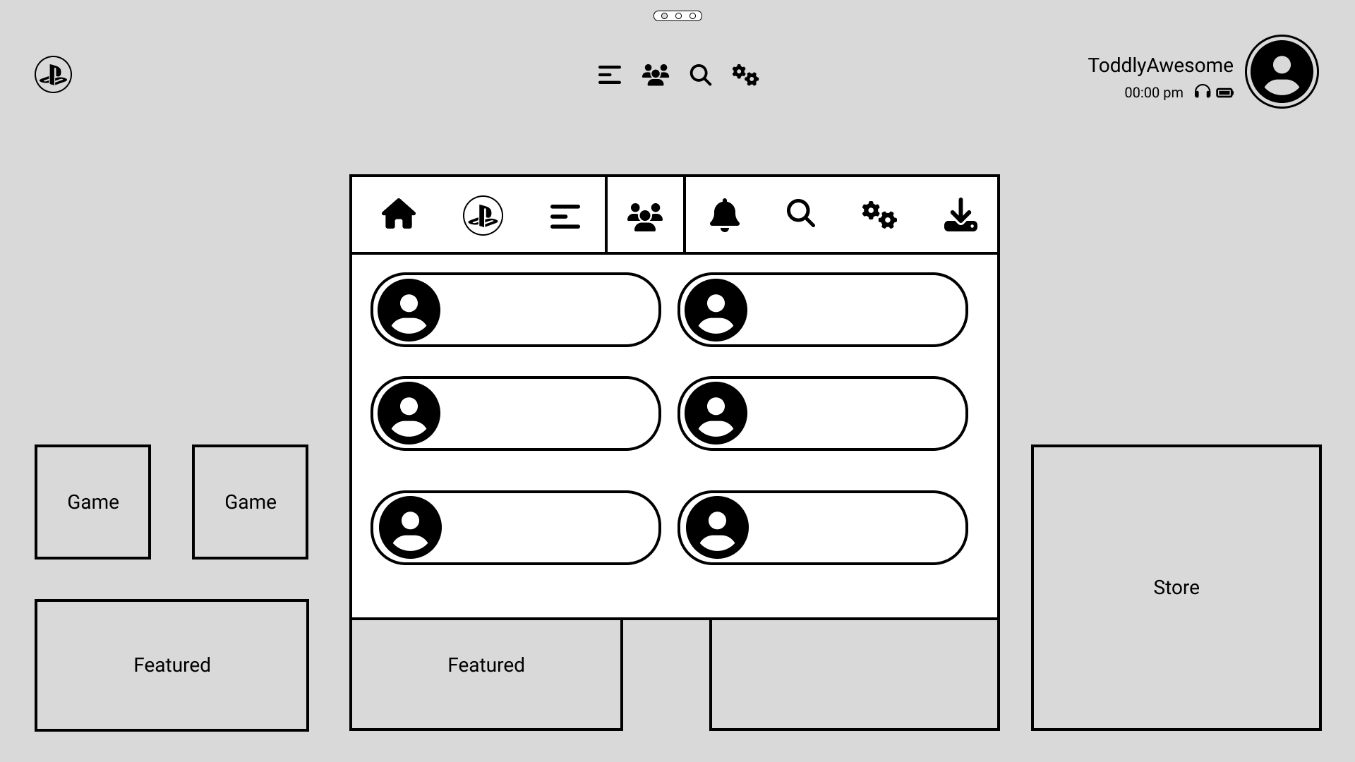 Mini Menu Wireframe
